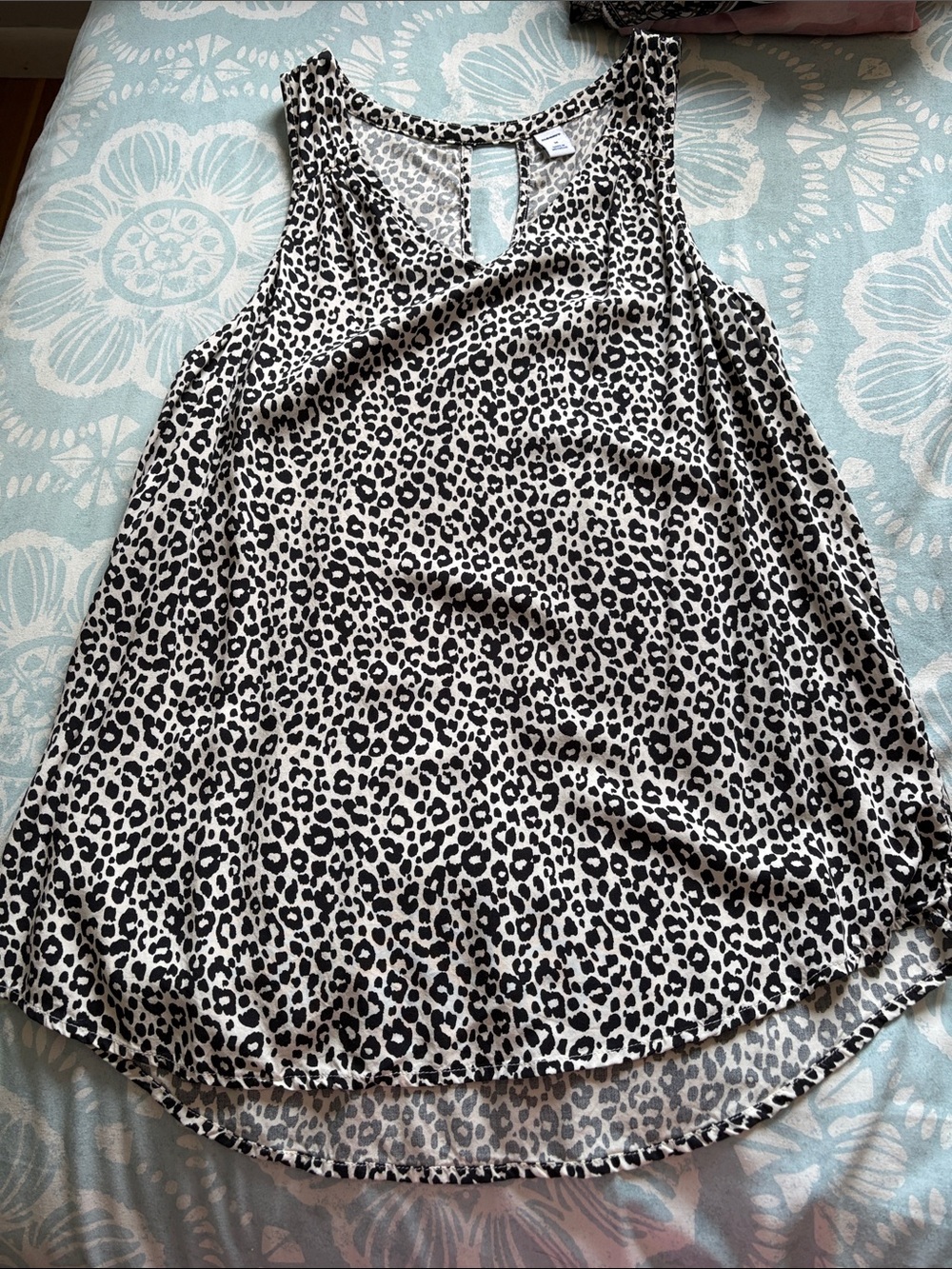 Old Navy Black & Cream Leopard Print Sleeveless Camisole